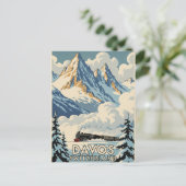 ダヴォススイストレイントラベルアートヴィンテージ ポストカード (スタンド正面)