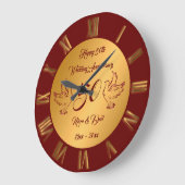 ダヴ カスタマイズ ハッピー ゴールド 50周年記念 ラージ壁時計 (傾斜)