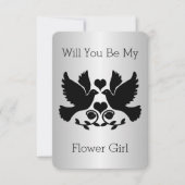 ダヴ ブラック＆シルバーフラワーガールリクエスト 招待状 (正面)