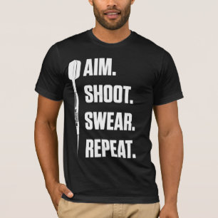 ダーおもしろいツ問題ダートボードおもしろいホビーダーツプレイ Tシャツ