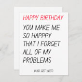 ダーおもしろいティハッピーバースデーカード  シーズンカード (正面/裏面)