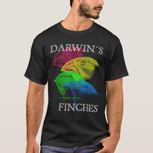 ダーウィンのフィンチの進化 科学 生物学 Tシャツ (正面)