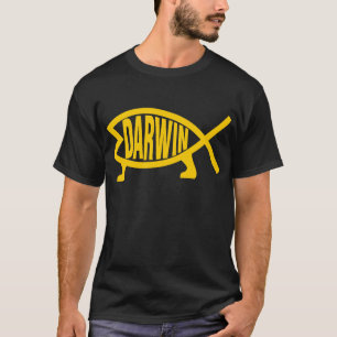 ダーウィンの元の魚(マスタード) Tシャツ