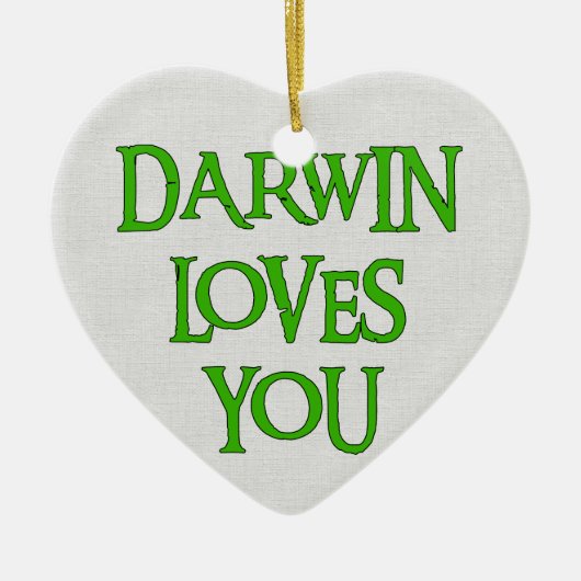 ダーウィンは愛します セラミックオーナメント (正面)