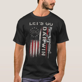 ダーウィンアメリカ国旗のヴィンテージ Tシャツ