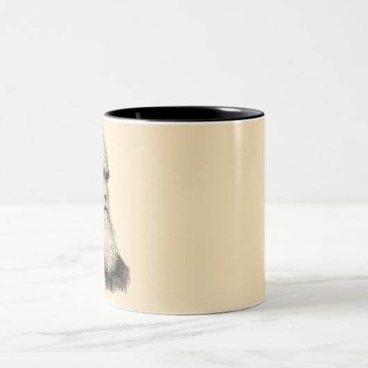 ダーウィンポートレート進化/チャールズ・ダーウィン ツートーンマグカップ (中央)