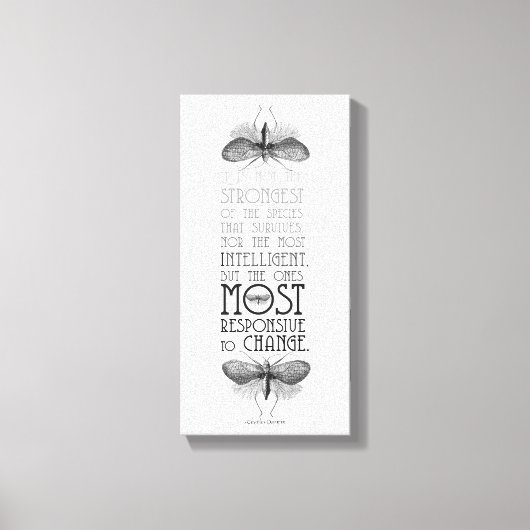 ダーウィン引用文生存 キャンバスプリント (正面)