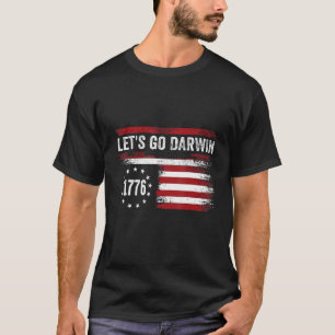 ダーウィン米国おもしろい国旗を女性に向けて Tシャツ