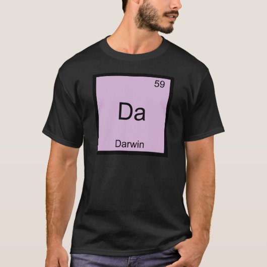 ダーウィン おもしろ 化学 元素 記号 Tシャツ (正面)