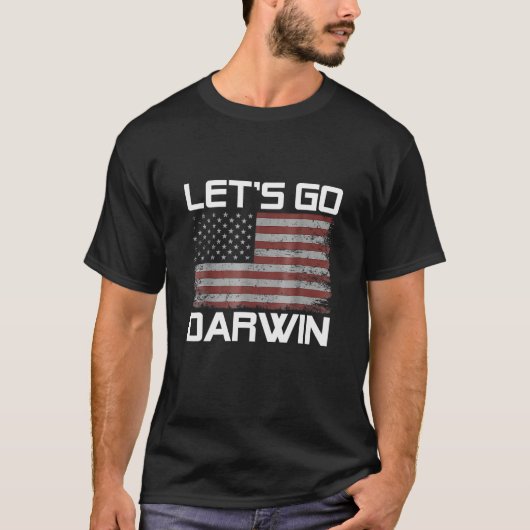 ダーウィン・アメリカ国旗を掲げよう Tシャツ (正面)