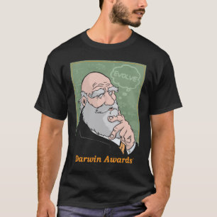 ダーウィン: ティー-黒--を展開させて下さい Tシャツ