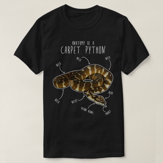 ダーウィン・ペット・パイソン・スネーク解剖学 Tシャツ (デザイン正面)