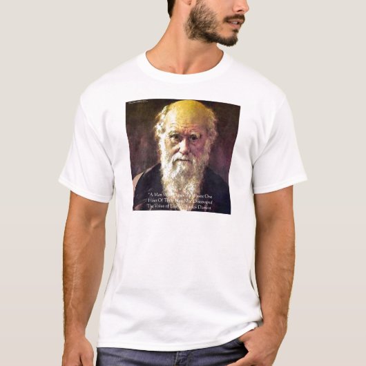 ダーウィン「人生の価値」名言ギフト＆カード Tシャツ (正面)