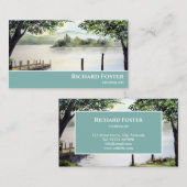 ダーウェントウォーターレイクディストリクトウォーターカラー絵を描ズ 名刺 (正面/裏面)