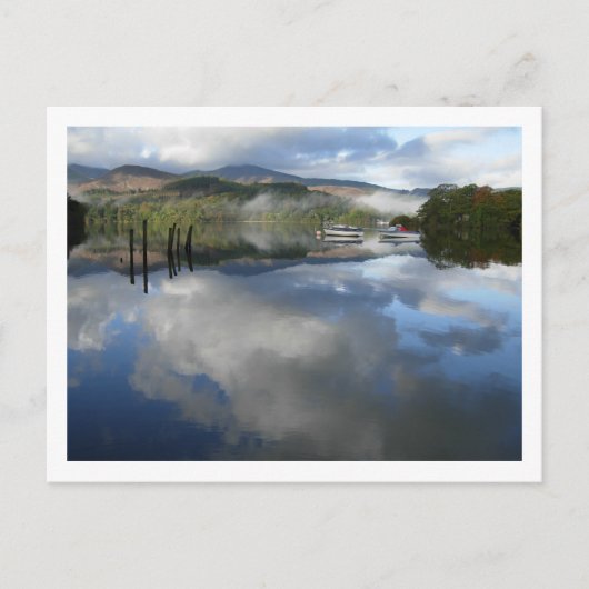 ダーウェントーターでのボートの反射 ポストカード (正面)