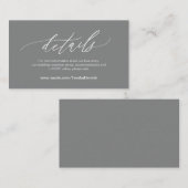 ダーエレガントクグレー、結婚ズ詳細、オンラインRSVP エンクロージャーカード (正面/裏面)