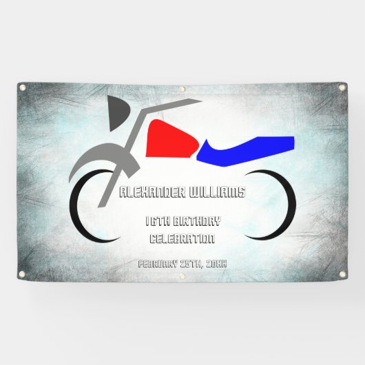 ダーカッコいいトバイ男らしク16th誕生日  横断幕 (横)