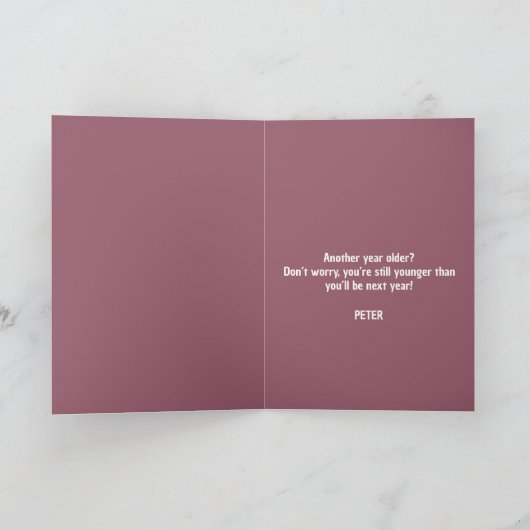 ダークおもしろいピンクゴリラ誕生日 カード (内部)