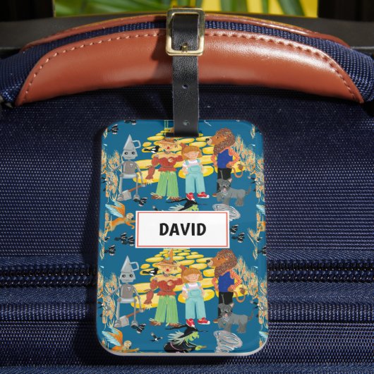 ダークおもしろいブルーの子どもキャラクター ラゲッジタグ (正面インサイチュ2)