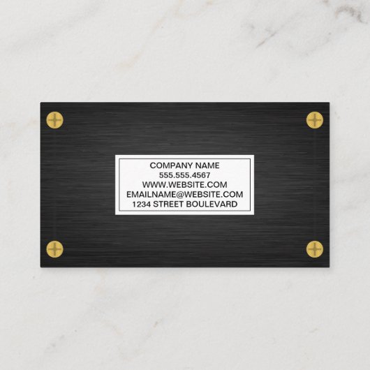 ダークお洒落メタル |金属製金ゴールドねじ 名刺 (裏面)