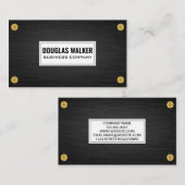 ダークお洒落メタル |金属製金ゴールドねじ 名刺 (正面/裏面)