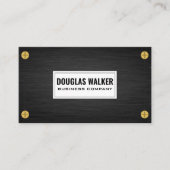 ダークお洒落メタル |金属製金ゴールドねじ 名刺 (正面)