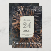 ダークでムーディなウェディング・セーブ・ザ・デート 招待状 (正面/裏面)