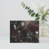 ダークでムーディなゴシック バースデー スティルライフ ポストカード (スタンド正面)