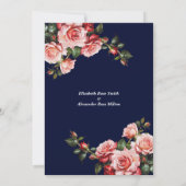 ダークでムーディなピンクと赤のバラ リハーサルディナー 招待状 (裏面)