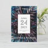 ダークでムーディな結婚式の招待状（Save the Date） 招待状 (スタンド正面)