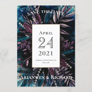 ダークでムーディな結婚式の招待状（Save the Date） 招待状