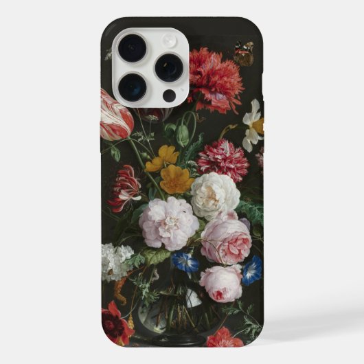 ダークでムーディな花の静物画 iPhoneケース (裏面)