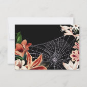 ダークでムーディなRSVPカード 植物画 古典的な結婚式 出欠カード (裏面)