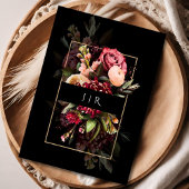 ダークでムーディーなオランダの古画風 ブラック ウェディング 招待状