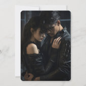 ダークでムーディーなゴシック ダーク フラワル ブラック セーブザ  招待状 (裏面)