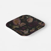 ダークでムーディーなドラマチック フラワー ブライダル シャワー ペーパープレート (傾斜あり)