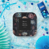 ダークでムーディーなフローラルゴシック ブライダルシャワー ペーパープレート (パーティー)