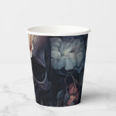 ダークでムーディーなフローラルゴシック ブライダルシャワー 紙コップ (裏面)