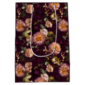 ダークでムーディーなブライダルシャワーのラッピングペーパー ミディアムペーパーバッグ (裏面)