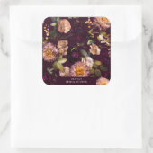 ダークでムーディーなロマンチックバーガンディーのブライズシャワー スクエアシール (バッグ)