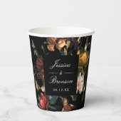 ダークでムーディーなロマンティックフラワーのオランダ風ウェディングシャワー 紙コップ (裏面)