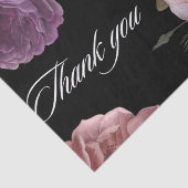 ダークでムーディーな水彩花柄のブラック ブライダルシャワー 薄葉紙 (詳細)