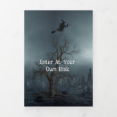 ダークで不気味な夜のハロウィンパーティー 三つ折り招待状 (カバー)