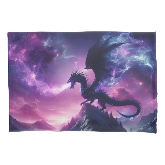 ダークで中世風のエスレリックドラゴン 枕カバー (正面)