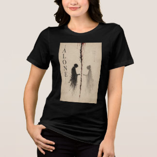 ダークで孤独なシルエット グラフィック トライブレンドTシャツ