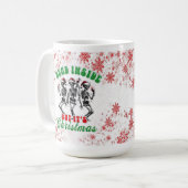 ダークで面白いクリスマスの骸骨ダンス コーヒーマグカップ (正面左)