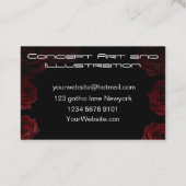 ダークとゴシックのスカルとバラ名刺 名刺 (裏面)