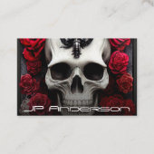 ダークとゴシックのスカルとバラ名刺 名刺 (正面)