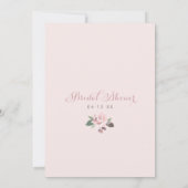 ダークとムーディバラピンクフローラボーブライダルシャワー 招待状 (裏面)