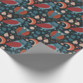 ダークと居心地の良いフクロウフローラ ラッピングペーパー (角)